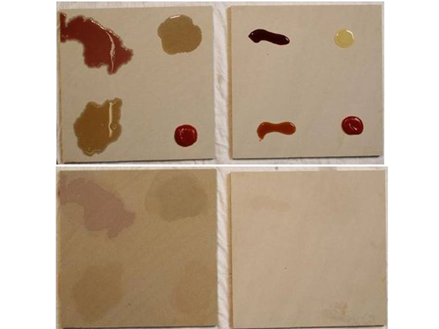 Vergleich von imprägniertem und nicht imprägniertem Sandstein