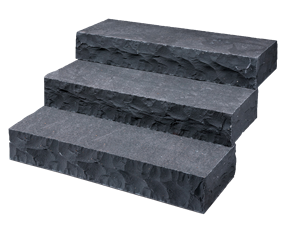Blockstufen Basalt Takeda bossiert freigestellt