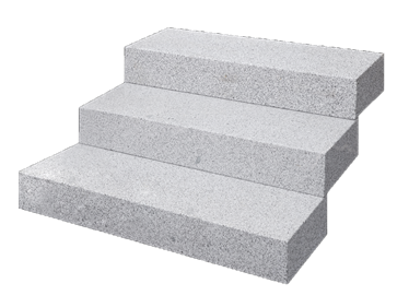 Blockstufen Granit Silver Classico freigestellt
