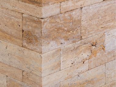 Mauersteine Travertin Gold Zuschnitt
