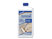 Eine Flasche Grundreiniger für die Pflege von Fliesen