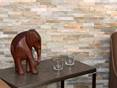 Elefanten Statue vor Wandverblender